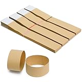 L LIKED Kraft Blank Currency Straps - Money Bands for Bill Wrappers, Self Adhesive Cash Organizer, 8 x 1.25 Inch (240 Bands)