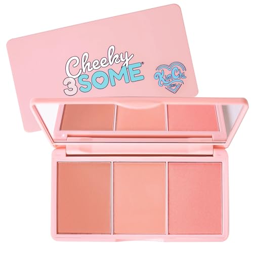 KimChiChic Beauty Cheeky 3Some Blush Trio, Blush Makeup Palette with 3 Colors, Use Individually or Blend All Shades for Custom Look, 02 Apple Bottom Cheeks, 0.47 oz
