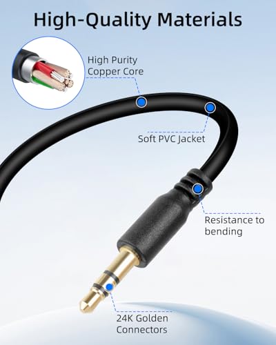 Cable divisor de audio 3.5mm 1 macho a 2 machos 1 m miniatura 6