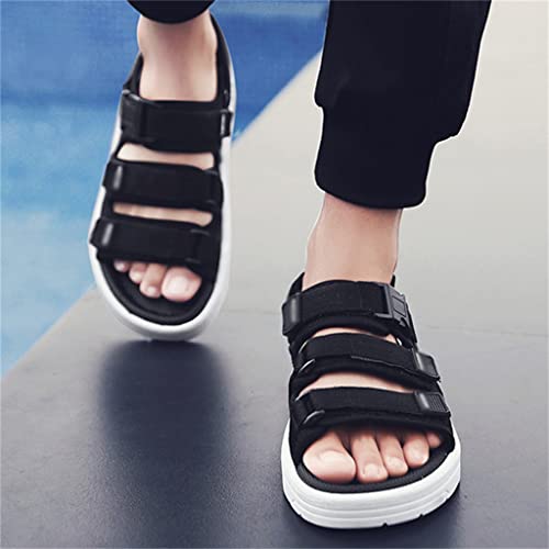 Casual Shoes Men Sandals Gladiator Sandals Toe Platform Outdoor Beach Sandal Footwear Black(44)4