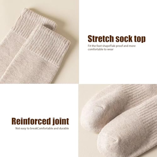 Calcetines hasta el muslo para mujer pack de 5 pares elásticos y térmicos en color negro 6