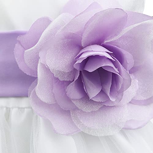 Flower Girls Petals Bowknot Dress Princess Pageant Wedding Party Bridesmaid Tulle Ball Gown4