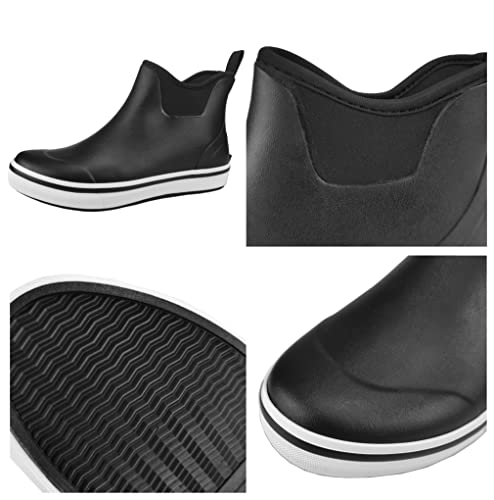 Sylphid Ankle Deck Boots For Men Waterproof Rain Shoes Neoprene Rubber Footwear For Gardening Fishing Hunting And Camping #TOP4