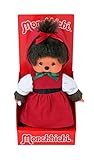 Das Monchhichi hält in seiner rechten Hand einen Nuckel, den es in den Mund stecken kann