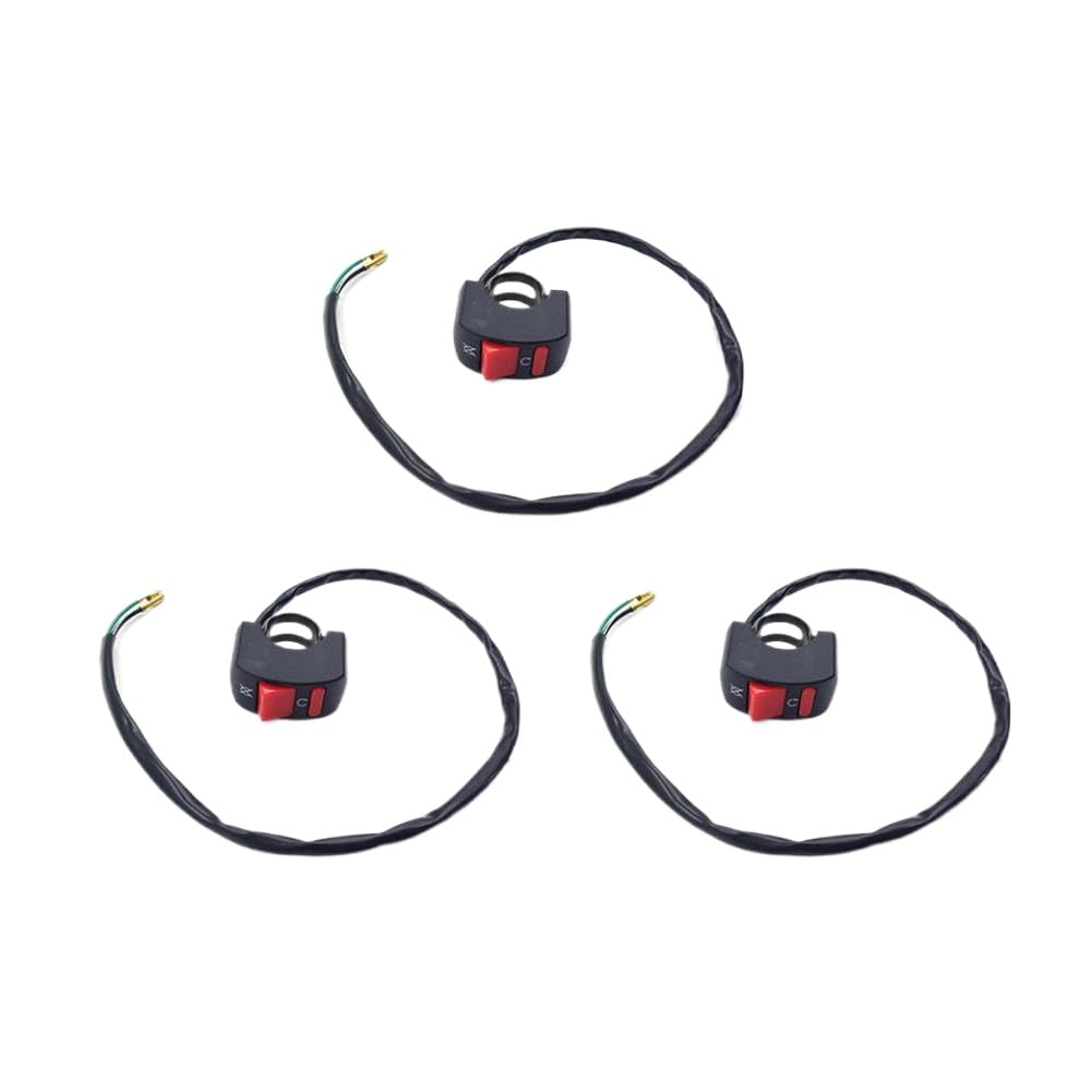 Motorcycle Universal 22mm Handlebar Electric Flameout Starter Stop ON Off Switch Compatible with GR8(3 Pcs)
