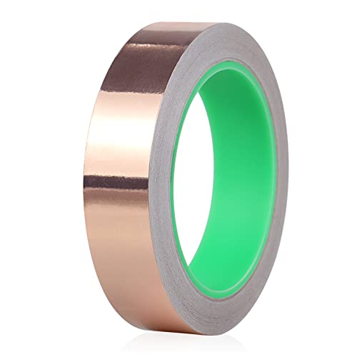 Image of BOMEI PACK Copper Foil Tape 1 Pack 1.97mil x 1inch x 66ft with Conductive Adhesive for Guitar and Crafts, Soldering, Stained Glass, Electrical Repairs, Grounding