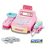 Wowlela Caja Registradora Juguetes Supermercado Maquina con Comida Electrónica Escáner Juguetes Regalo para Niña 3 4 5 Años
