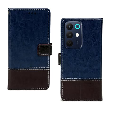 Image of amazon basics Realme 15X 5G Flip Cover | Card Pockets Wallet & Stand | Flip Cover for Realme 15X 5G (Blue Coffee)