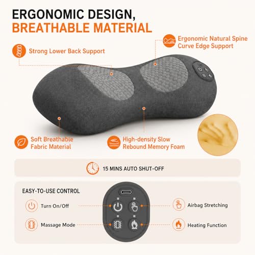 Upgraded Cordless Lumbar Support Pillow