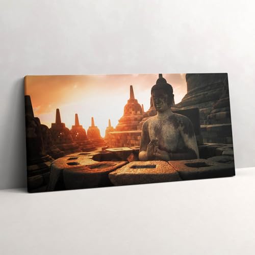 Tableau Bouddha en méditation pour apaiser l'ambiance du salon Wallfluent 120x60