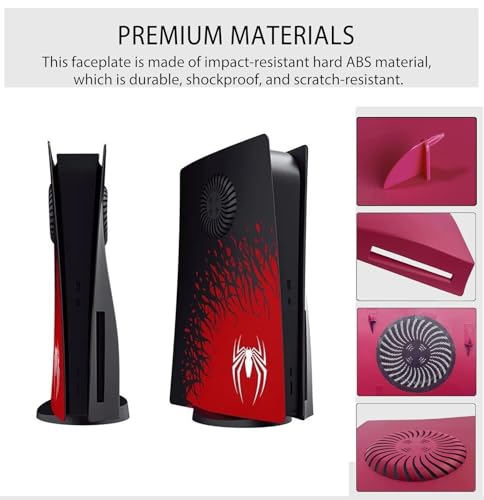 Image of TMG PS5 Cover Plates with Hard Shockproof Panels for PS5 Gaming Console, Replacement FacePlate for Ps5 Disc Edition- Spider-M-A-N