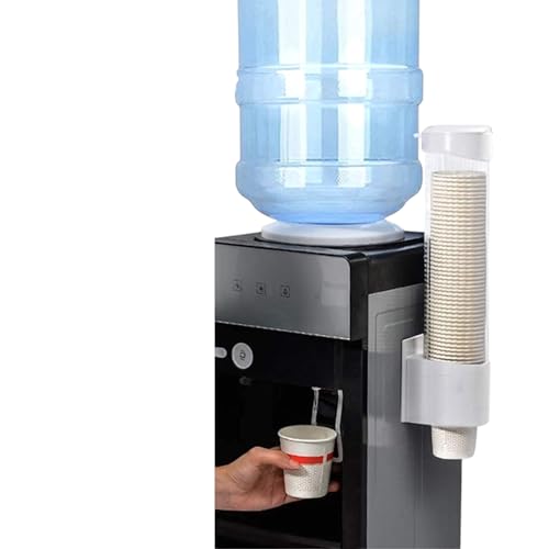 Image of THW Paper Cup Dispenser Holder - Sticker or Screw Plate Mountable, Durable Plastic for Easy Use
