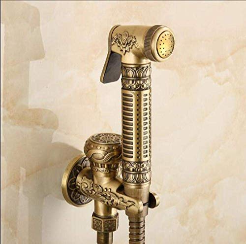 Grifo de bronce para lavabo de baño con ducha spray de cobre 3