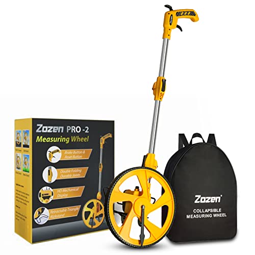 Zozen Professional Measure Wheel, with Brake & Handle Reset - Advanced Collapsible/Mechanical, Distance...