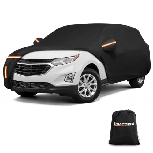 Image of Car Cover for Chevy Equinox 2005-2025 Waterproof PEVA Cotton Lined Outdoor SUV Cover Windproof UV Protection with Door Zipper & Wind Straps All Weather