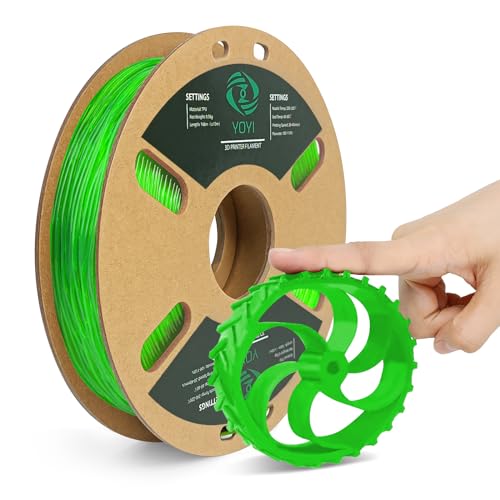YOYI YOYI TPU Filament 1.75 mm, 3D Drucker Filament, Flexibles TPU Filament, TPU 95A, Maßhaltigkeit +/- 0.02 mm, 0.5 kg, Grün