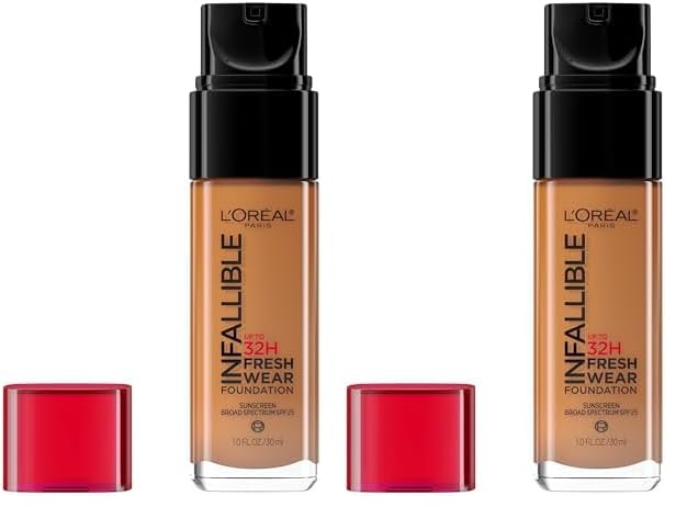 L'Oréal Paris Maquillaje Infallible hasta 24 horas Fresh Wear Base de maquillaje, avellana, 1 onza (paquete de 2) disponible en Yaxa Mexico