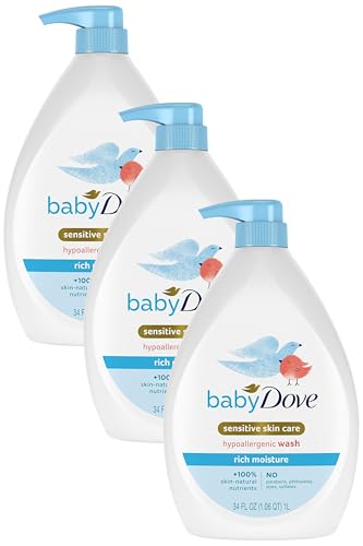 Image of Baby Dove Sensitive Skin Hydrating Body Wash | Tear-Free & Hypoallergenic | Pediatrician Tested | 34oz (Pack of 3)