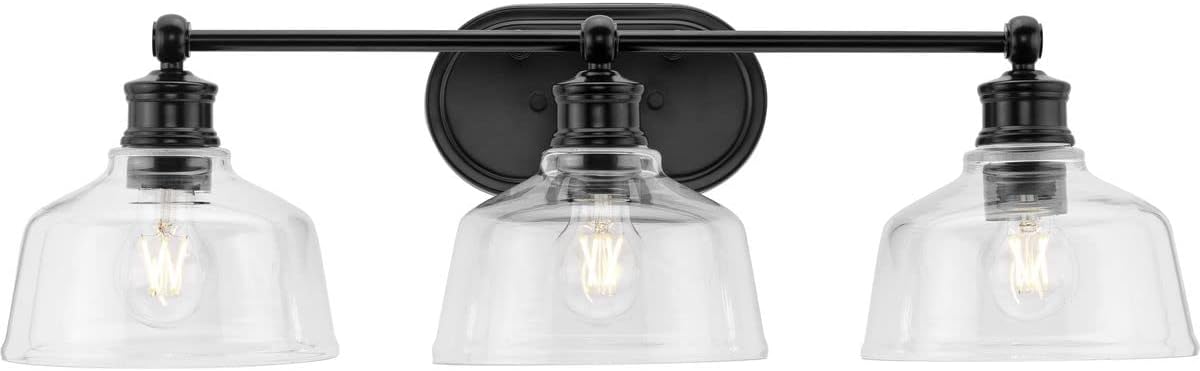 Progress Lighting P300397-31M Singleton Collection 3-Light Vanity Light Matte Black