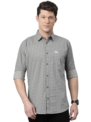 Image of Majestic Man Men Comfort Slim Fit Pure Cotton Tartan Checked Casual Shirt