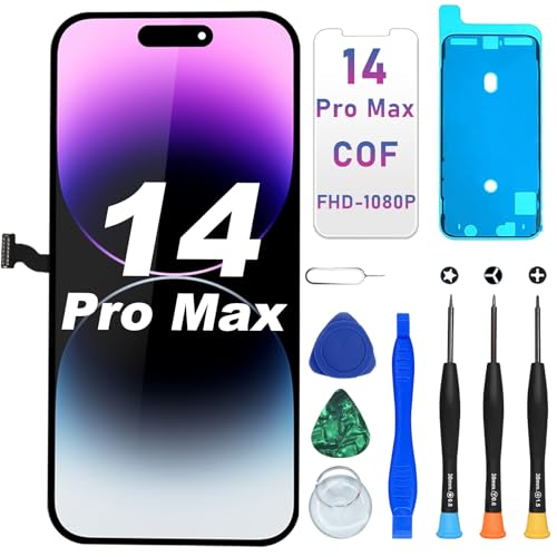 DIGI4U Repuesto de pantalla LCD para iPhone 14 Pro Max de 6,7 pulgadas, Full HD 3D Touch Truetone Face ID para iPhone 14 Pro Max Display Digitizer Kits de reparación (A2894, A2651, A2893, A2896, A2895
