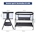 ANGELBLISS Baby Bassinet Bedside Crib with Storage Basket and Wheels, Easy Folding Bed Side Sleeper Adjustable Height Portable Crib for Newborn