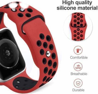 Image of TechMount Silicone Luxury Dotted Sports Watch Band Strap Compatible with Apple Watch Straps 42mm 44mm 45mm 46mm 49mm iWatch Ultra & SE & Series 8 /7 /6 /5 /4 /3 /2 /1 Breathable Replacement Strap
