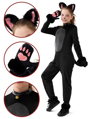 Disfraz completo de niña Gato Negro suave para Halloween miniatura 3