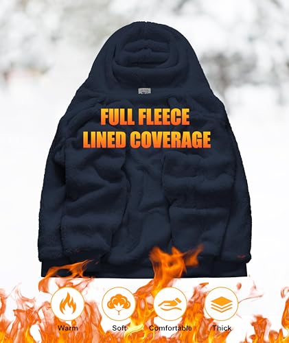 Image of SWISSWELL Men Zip Up Hoodies Sherpa Lined Jacket Heavyweight Fleece Sweatshirt Winter Warm Hooded Coat
