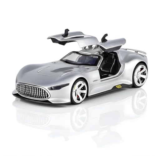 Image of Shot and Best Pull Back Die Cast Sports Car Toy, Metal Racing Car Model with Gullwing Doors, Realistic Collectible Vehicle, Gift Toy for Kids Boys Girls
