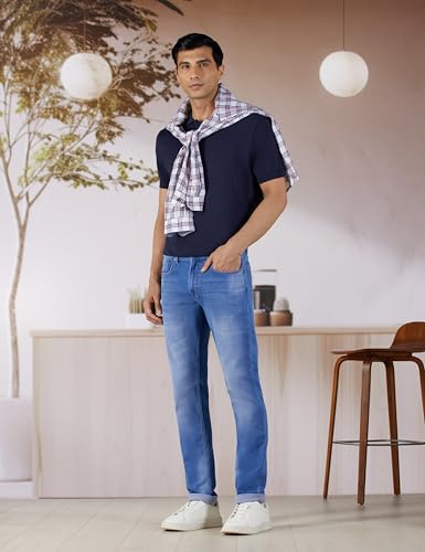 Image of Spykar Men's Ricardo Straight Fit Mid Rise Casual Jeans