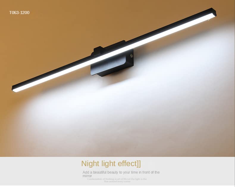 Applique Murale LED Pour Miroir De Salle De Bain - Éclairage Linéaire Noir, 40/60/80 Cm, 3000K/6000K - 8