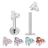 Se venden por pares, 2 unidades. Grosor de la barra de pendientes/nariz/labios: calibre 16 (1,2 mm). Longitud de la barra: 8 mm. Tamaño de la gema: 1,4 mm x 3. Diámetro de la base: 4 mm. Utiliza tu artículo existente de joyería o nuestra tabla de tallas para ayudar a seleccionar el tamaño correcto para tu piercing único