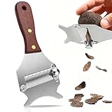 LPZMPZ Rebanador de Trufa, Cortador de Trufas Profesional, Rallador de Trufas de Acero Inoxidable, Cortador de Queso con Cuchilla Ajustable Cortador, Mango de Madera, para Chocolate Trufas