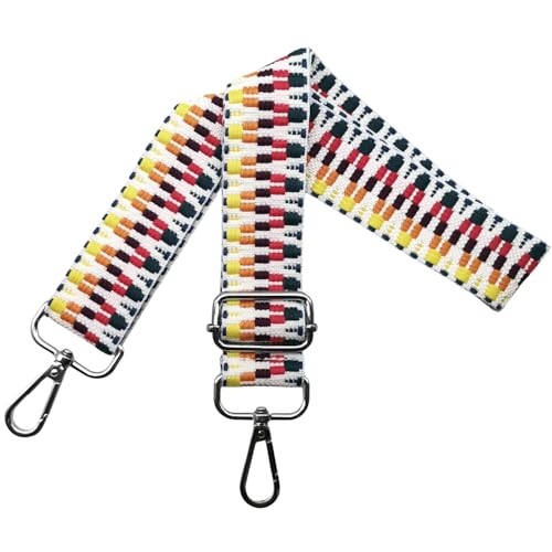 Correa para Bolso Bandolera Ajustable Correa de Hombro para Bolsos de mujer con Mosquetón Plateado 3.8cm, Correa de Reemplazo para Bolsos de Mujer Accesorios Crossbody, Blanco/Colores choque, S4