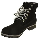 Bella Marie Women's Newyork-11 Comfy Stitched Striped Lace Up Combat Low Heel Ankle Bootie (10, Black)