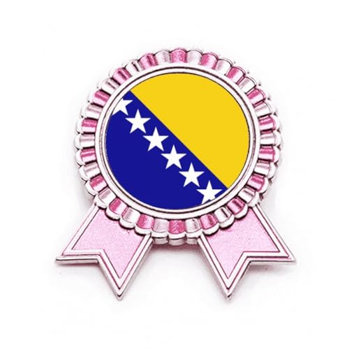Broche drapeau de la Bosnie-Herzégovine en métal insigne de pays taille M