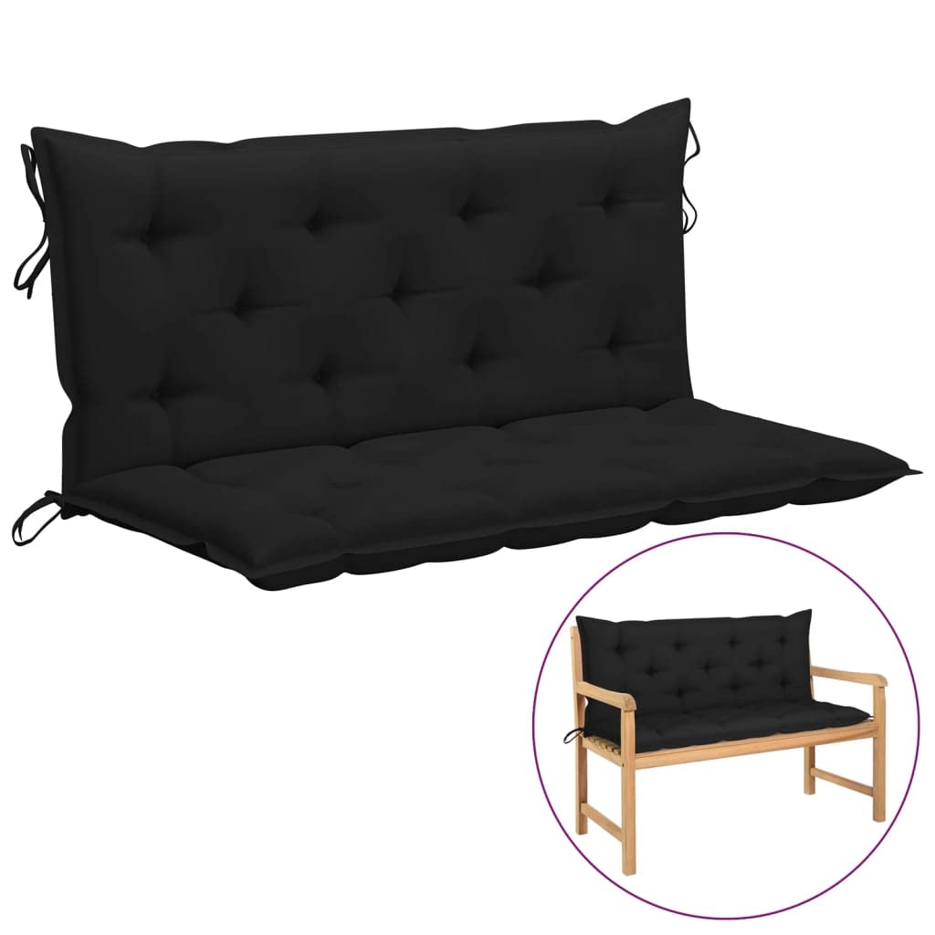 Cuscino per dondolo Hollywood, per panca da giardino, altalena Hollywood, cuscino di ricambio, per interni ed esterni, in tessuto nero, 120 cm