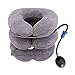 FR&RF Portable Cervical de Traction Dispositif Collier Brace Soutien Douleur Relife Brancard Coussin de Massage pour Coussin de Voiture Voyage,Gris