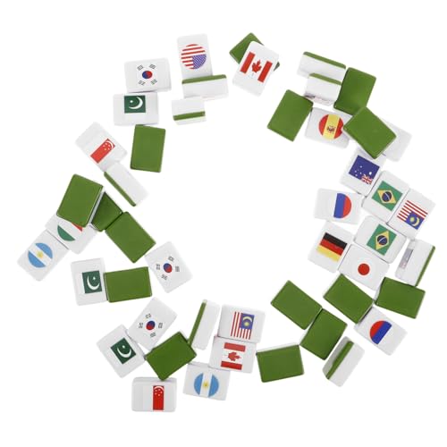 Jeu de Mahjong motif drapeau SUPVOX 48 blocs de jeu compacts pour bar