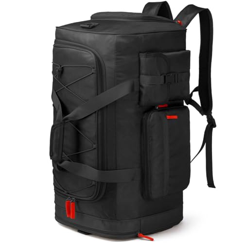 Lyweem Large Duffle Bag Backpack for Travel, 70L Heavy Duty Gym Duffel Bag with Shoes Compartment for Men & Women, Weekender Overnight Sports Backpack for Traveling