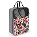 Hawaiian Flower Print Shoe Bags for Travel Portable Shoes Pouch with Handle Waterproof Shoes Carrier with Zipper Fashion Sneaker Storage Organizer Gifts for Men And Women