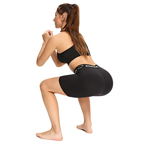 Starlemon Women's Compression Volleyball Shorts 3"/7" Spandex Workout Pro Shorts For Women (Large, 3" Black) #TOP4