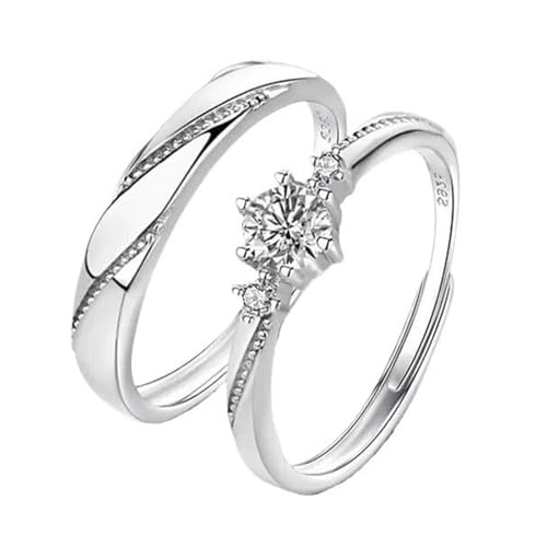 Bague réglable fiançailles argent finie l'angoisse de la taille