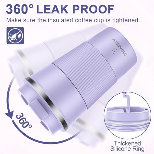 Image of MOMSIV 17oz Travel Mug, Insulated Coffee Cup with Leakproof Lid, Travel Coffee Mug Vacuum Stainless Steel Double Walled Reusable Coffee Cup for Hot and Cold Water Coffee