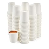 [200 Pack] 4 oz. Espresso Paper Cups - Small Disposable White Hot Paper Coffee Cups for Espresso,...
