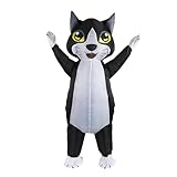Luaeirus Inflatable Black Cat Costume for Adult Funny Blow up Quick Inflation Animal Costume Fancy Dress Full Body for Cosplay Party