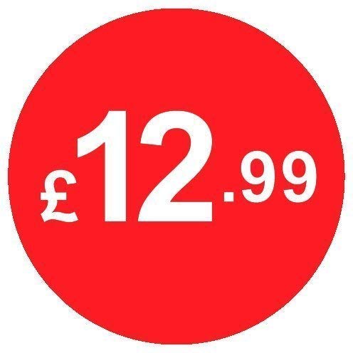 Pack of 500-20mm Price Stickers/Labels - Choose from 10p to £95 - Bright Red - Many Prices to Choose from (£12.99 - Red) — image 1