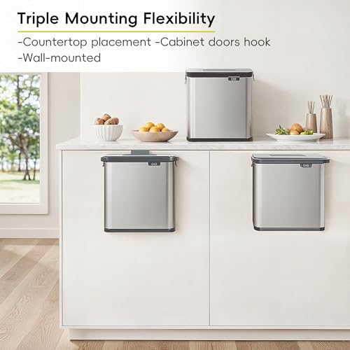 EKO - Puro Hanging Caddy - Wall Mountable or Hanging Bin for Compostable Waste - Perfect for Kitchen & Home, 3 Litre - Image 6