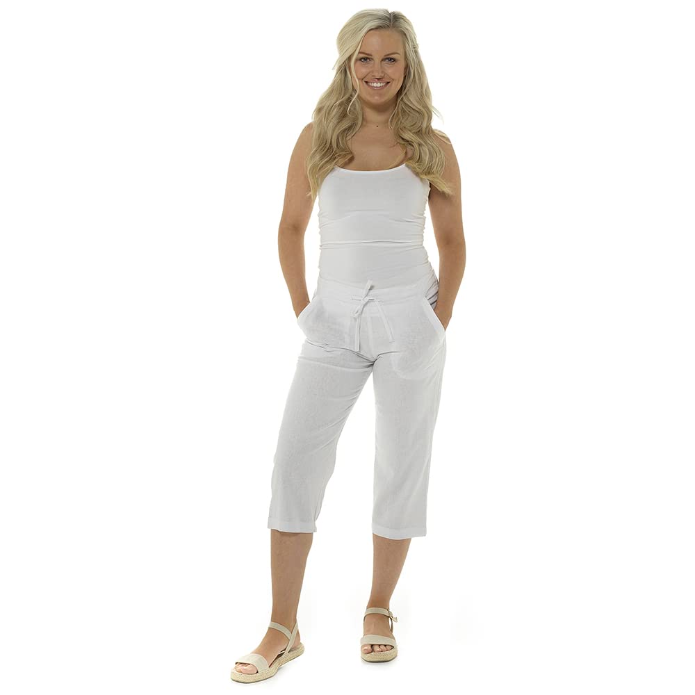 Undercover Ladies Linen 3/4 Trousers LN584 White 20